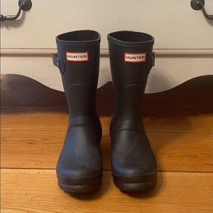 Women original short black Hunter Boots